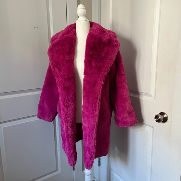 Confetti Pink Stella Faux Fur Coat from APPARIS (Size XS) NWT - Picture 4 of 9